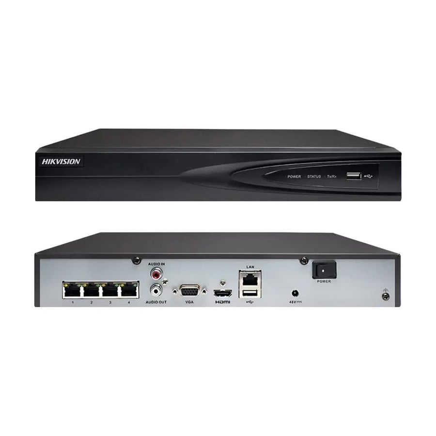 مسجل NVR هيكفيجن DS-7604NI-K1 بأربع قنوات ودعم PoE