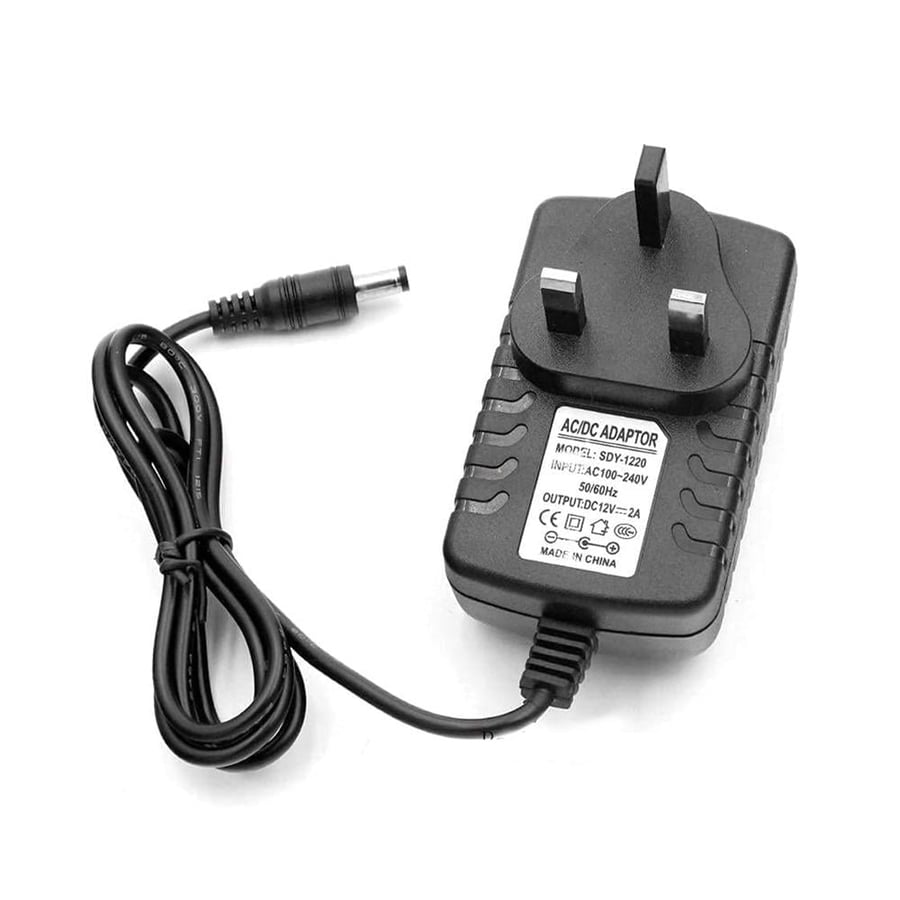 محول طاقة عالمي 12 فولت 2 أمبير، شاحن محول من AC 100-240V إلى DC 12V لإضاءة LED وكاميرات المراقبة CCTV