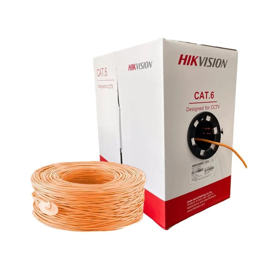 كابل شبكة هيكفيجن Cat6 UTP بطول 305 متر – نحاس صلب (0.565 مم)