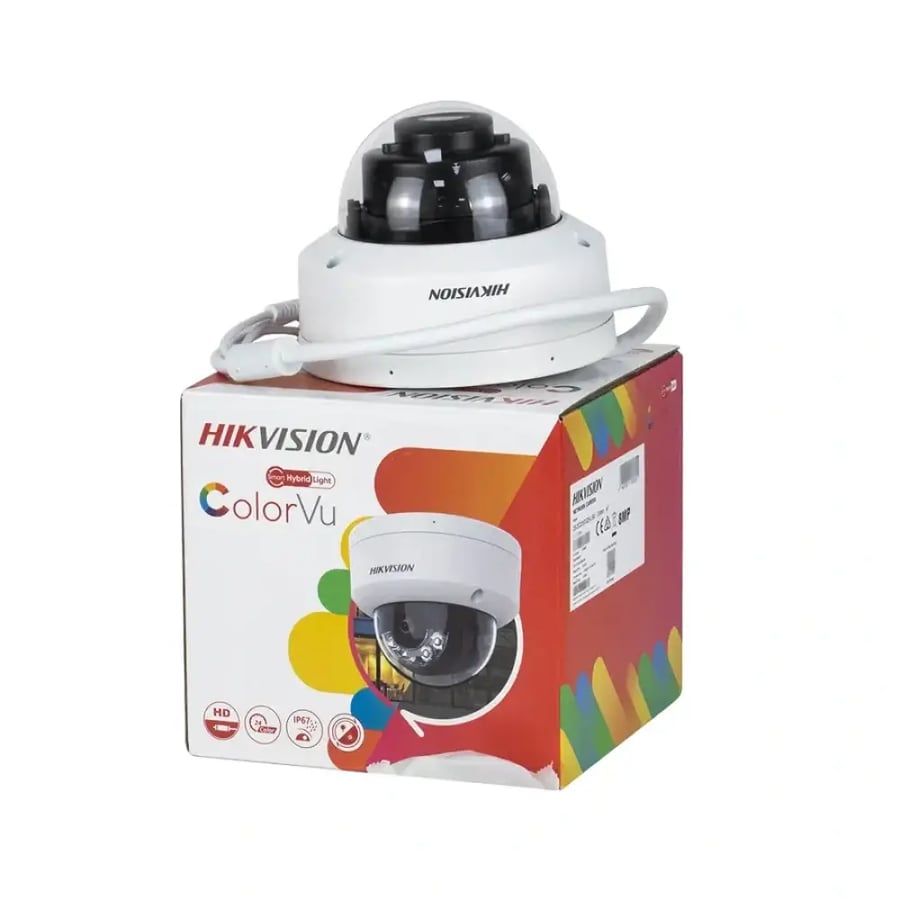 كاميرا هيكفيجن DS-2CD2187G2H-LI بدقة 8 ميجابكسل 4K بتقنية ColorVu وإضاءة هجينة ذكية، كاميرا IP قبة صغيرة ثابتة