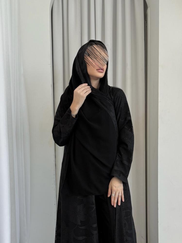 عباية شيفون ورد