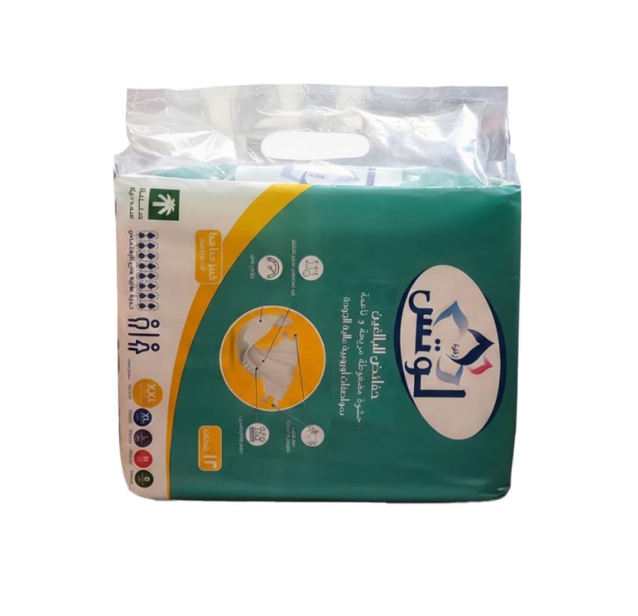 حفائض حفاضات زهرة لوتس LOTUS كبار سن حفائظ كبار السن مقاس XXL عبوة 12 حفاظ(لاصق)