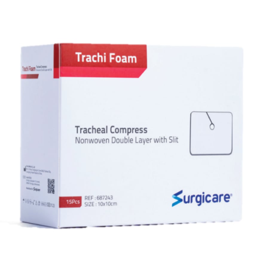 وسادة فوم لجهاز القصبة الهوائية مشقوقة مقاس 10 * 10 رقم 687041 Trachi Foam