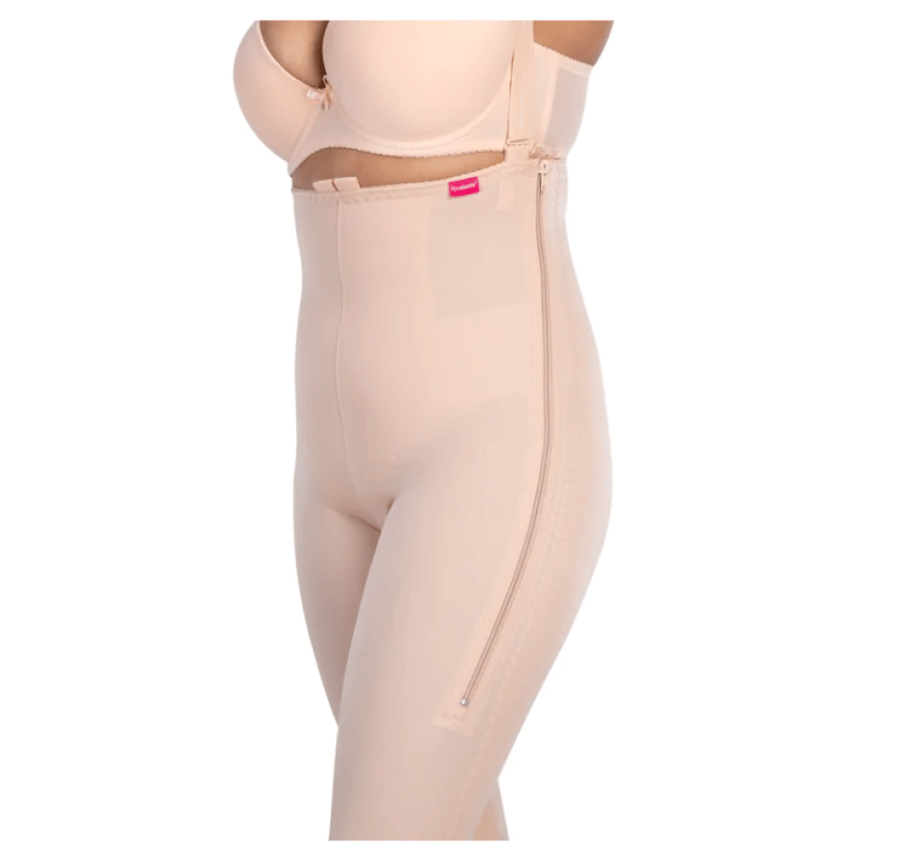Belly and back liposuction compression garment below the knee, Lipolaesthetic European model Lipoelastic VD Special Comfort
