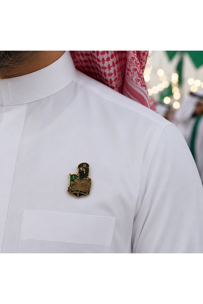 بروش مغناطيسي شرطية سعودية مع العلم – 3 قطع