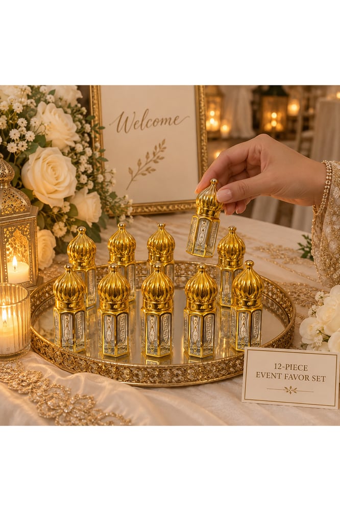 زجاجات عطر ذهبية فارغة 6 مل – 12 قطعة