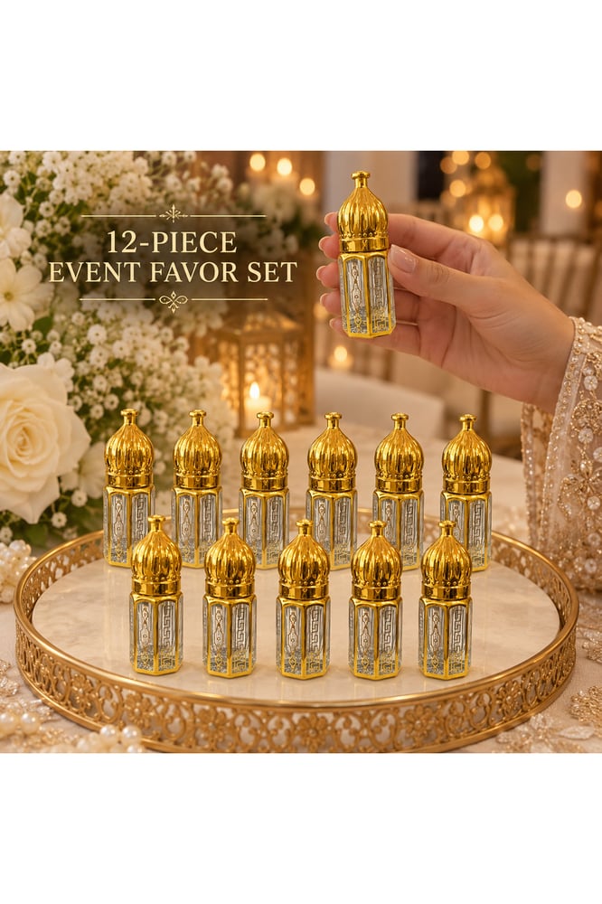 زجاجات عطر ذهبية فارغة 6 مل – 12 قطعة