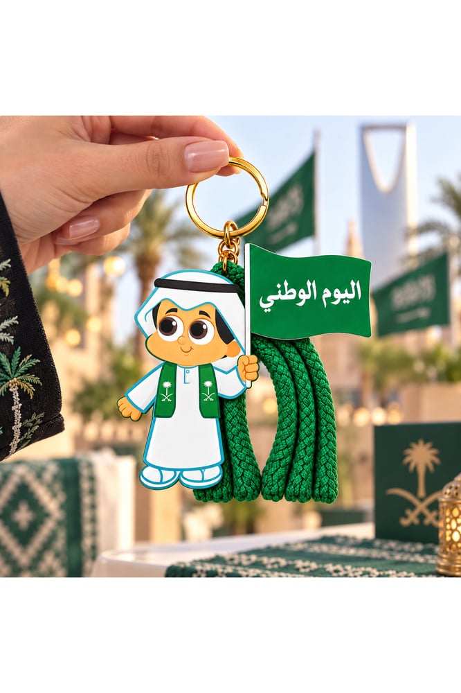 ميداليات حبل لليوم الوطني ولد بغترة بيضاء – 12 قطعة
