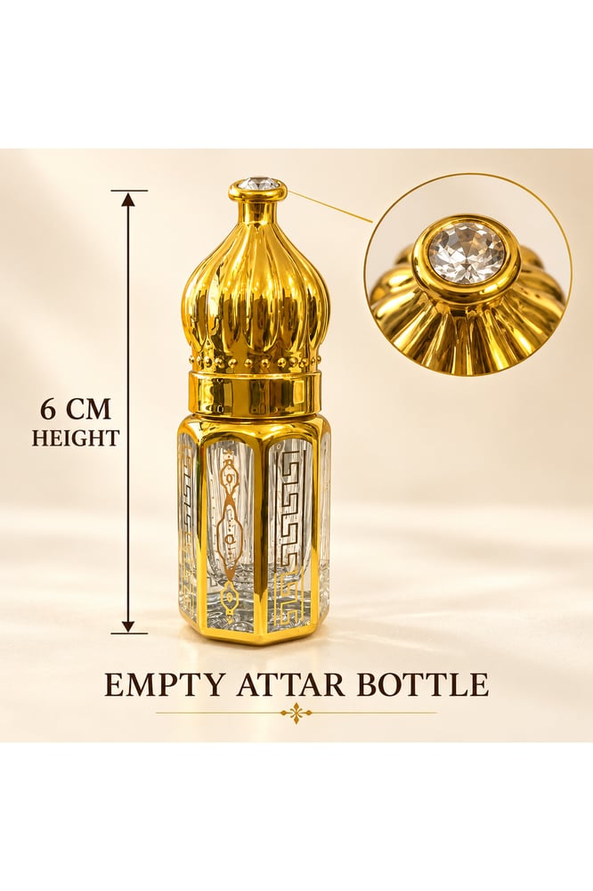 زجاجات عطر ذهبية فارغة 6 مل – 12 قطعة