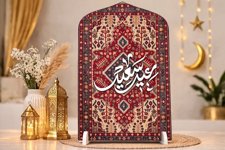 لوحة زينة عيد سعيد مع قاعدة – 60 × 90 سم | لوح فلين سماكة 5 مم