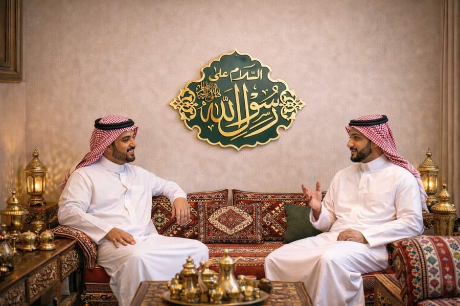 تصميم مستوحى من روضة الرسول  – لوحة جدارية إسلامية