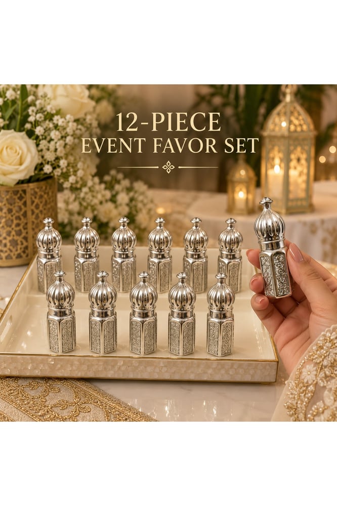 زجاجات عطر فضية فارغة 6 مل – 12 قطعة