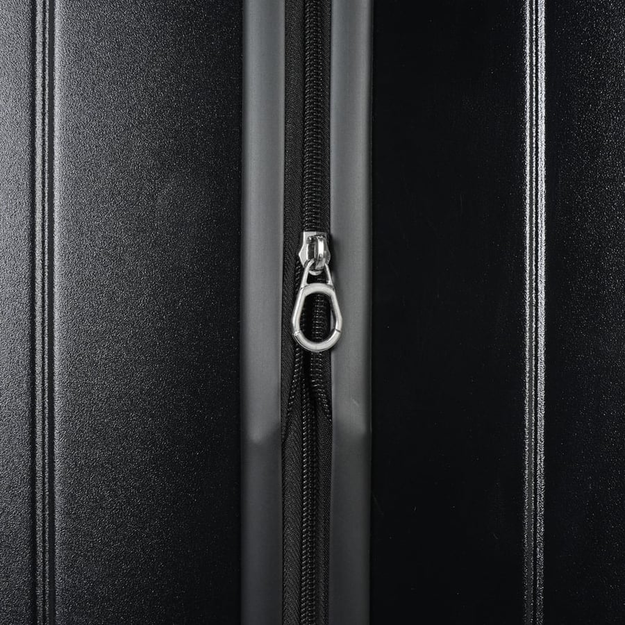 طقم حقائب سفر 3 قطع بولي كربون بتصميم أنيق يحتوي على فتحة اللاب توب امامية ومنفذ USB وحامل كوب، لون اسود