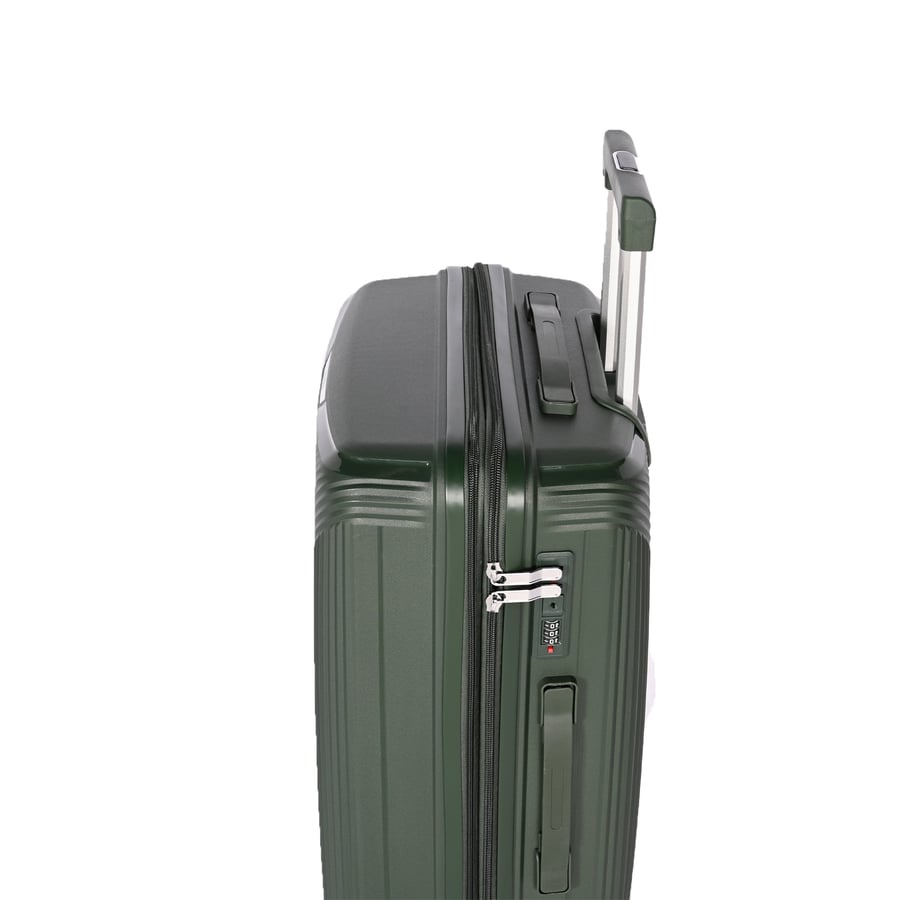 طقم حقائب سفر 5 قطع  ضد الكسر من البولي بروبلينPPبتصميم هندسي عصري وحامل أكواب ومنفذ USB