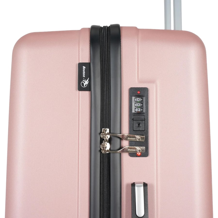 Travel bag with 20-inch size, luxurious geometric design, strong and lightweight, rose gold