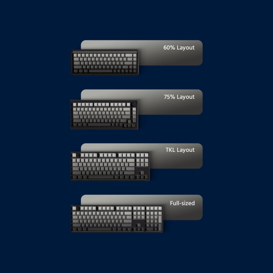 كي كابس رمادي متدرج - keycaps gradient gray