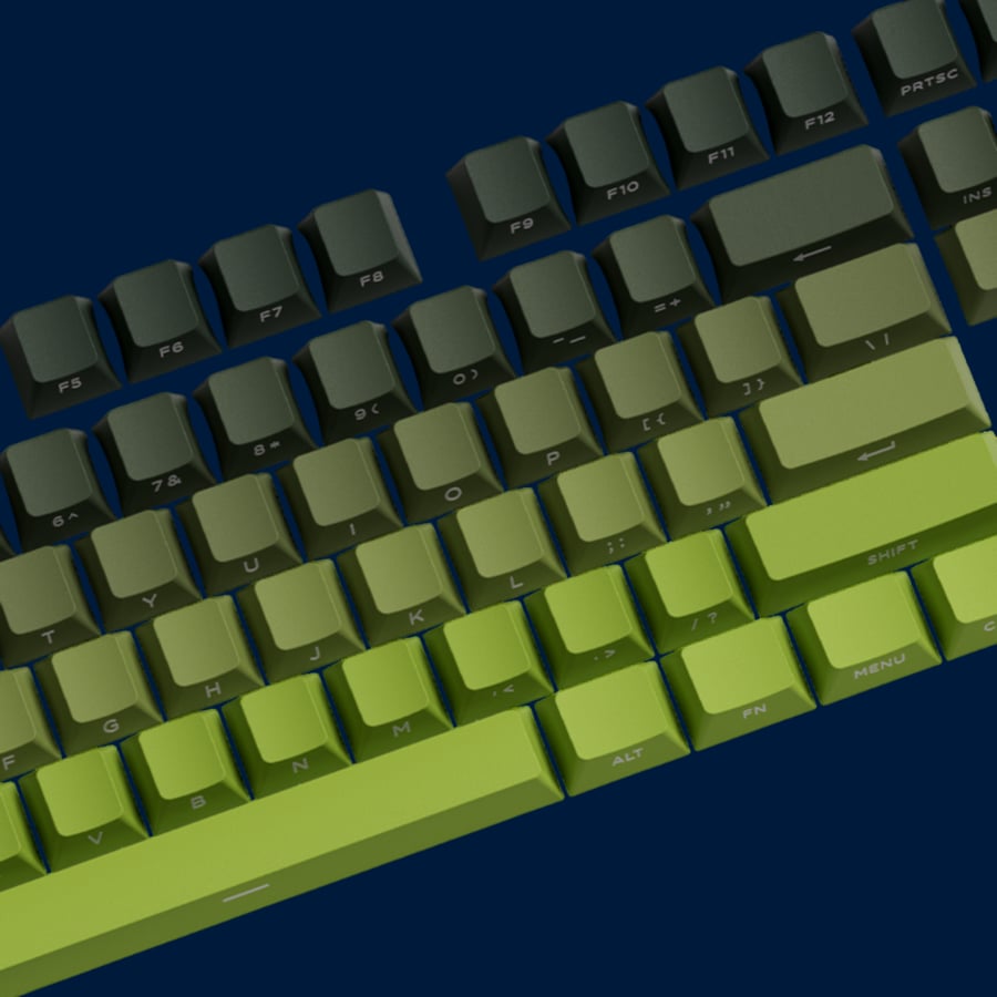 كي كابس اخضر متدرج - keycaps gradient green