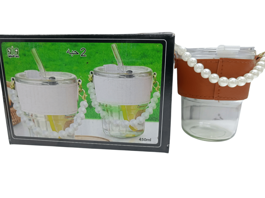 Glass cups dozen, glazed glass cups with leather and glass straw, dozen 12 pieces