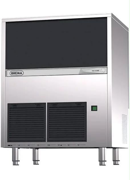 صانعة مكعبات الثلج (ايس ميكر) من شركة بريما الإيطالية موديل BREMA CB 640A ) المصنوعة من الفولاذ المقاوم للصدأ ( الستانلس ستيل ). بلد الصنع إيطالي مقاس 64
