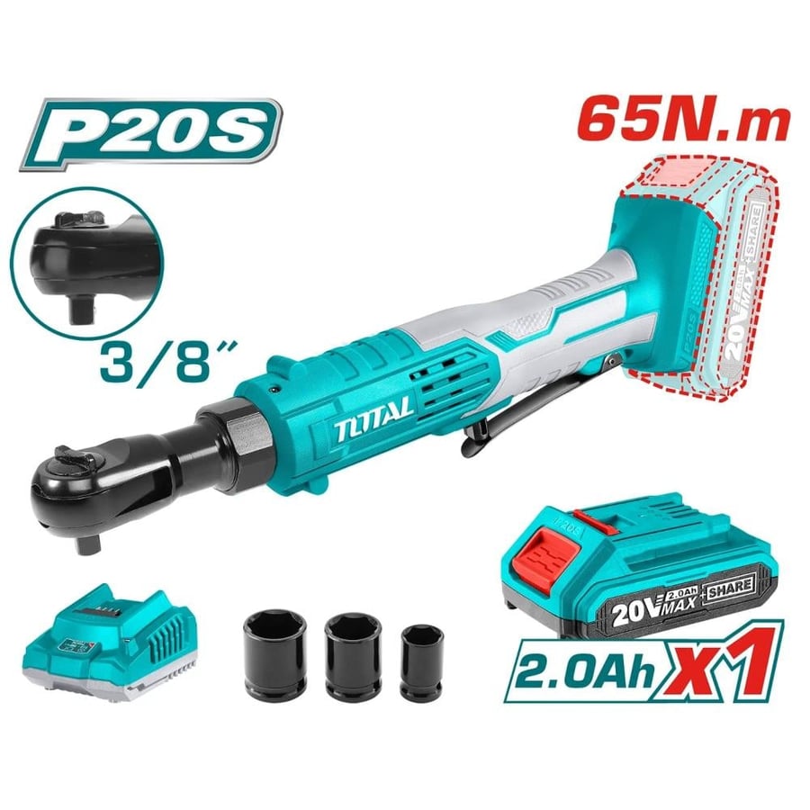 يد اتوماتيك بطارية 20V 65N.m بطارية واحدة و شاحن TDRLI206015 توتال