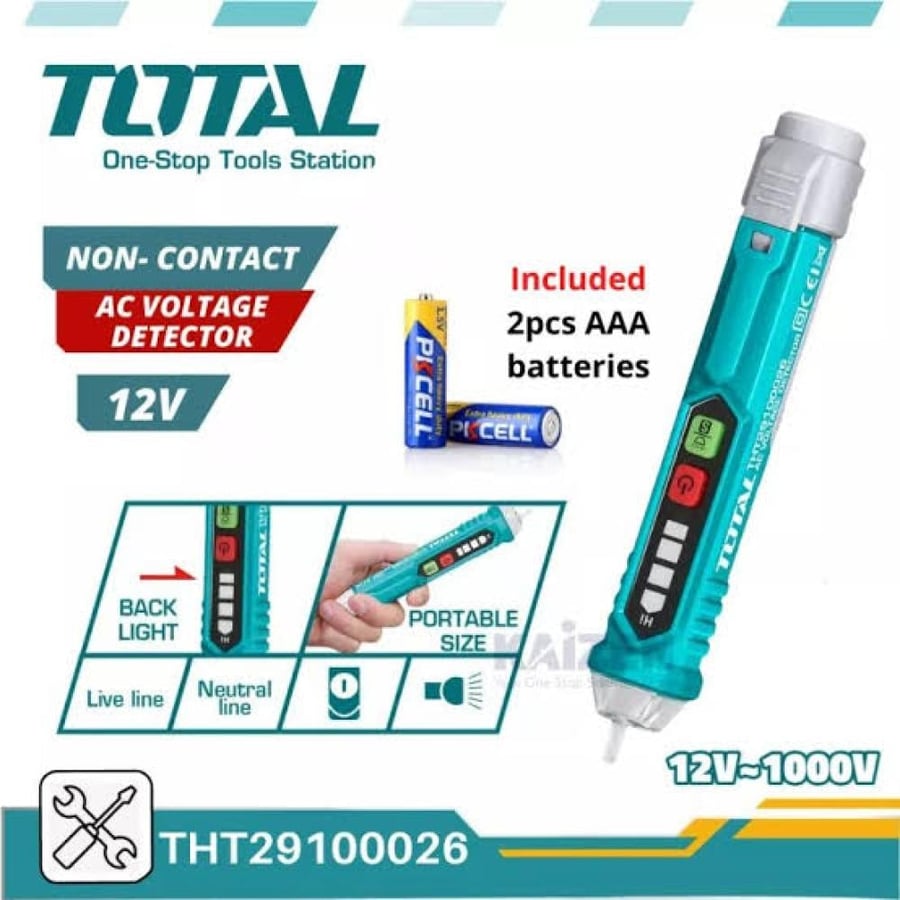 فاحص جهد الكهرباء 12V~1000V  توتال THT29100026