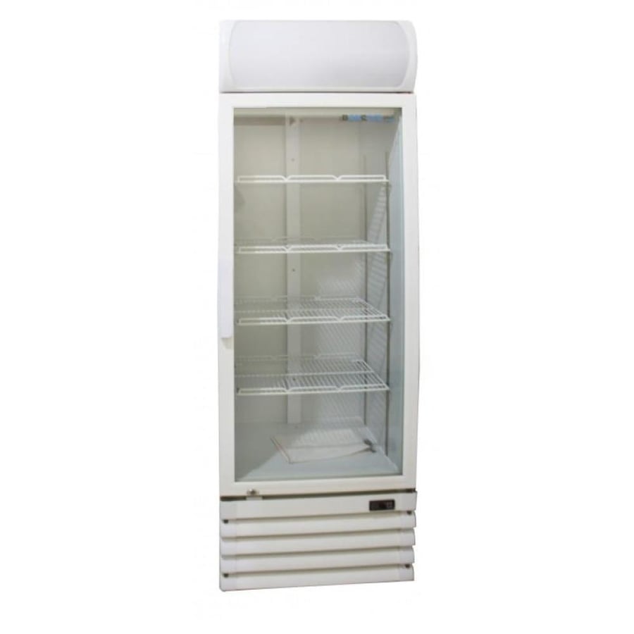 ثلاجة بانكول 1 باب زجاج 400 لتر ابيض LD-400