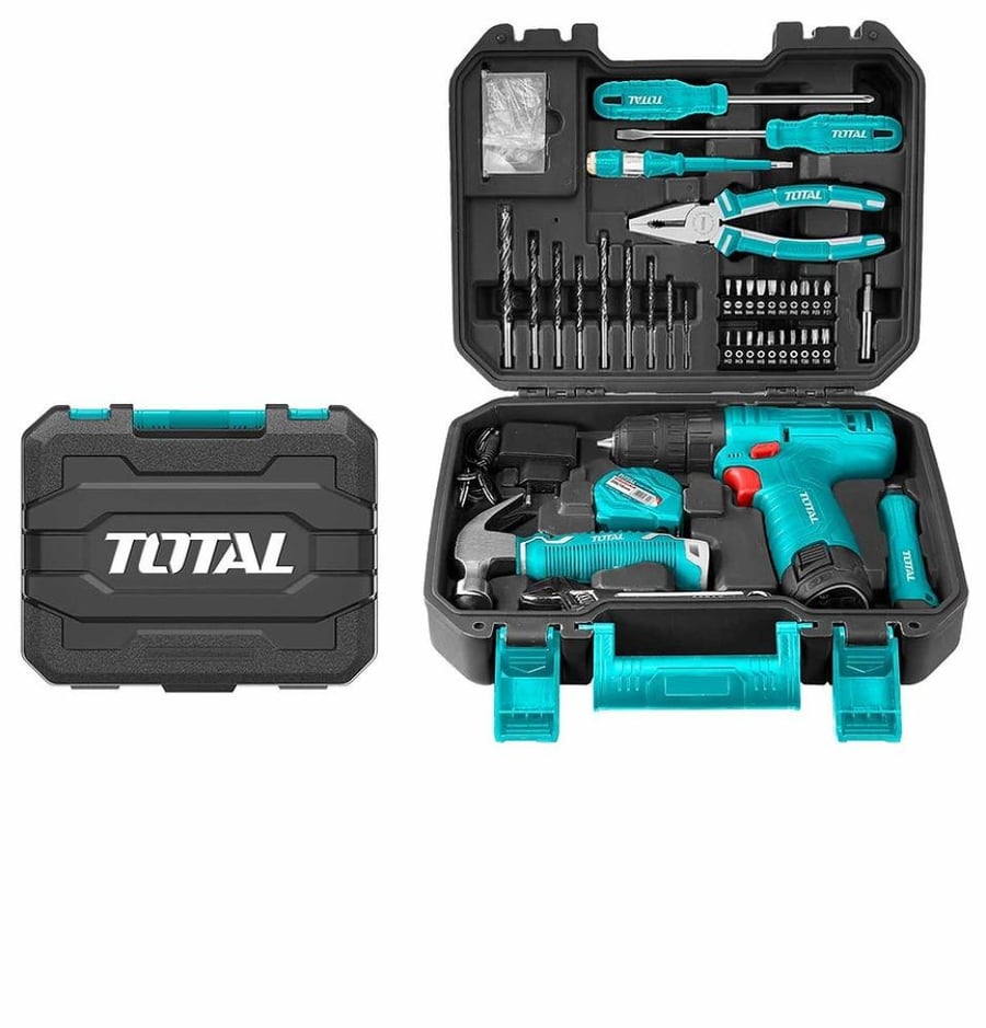دريل شحن مع شنطة عدة 81 قطعة توتال THKTHP10812 total tools