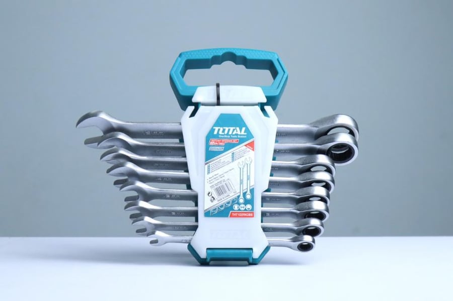 طقم مفتاح ربط صواميل مشترك بلدي اتوماتيك 8 قطع توتال THT102RK086 total tools
