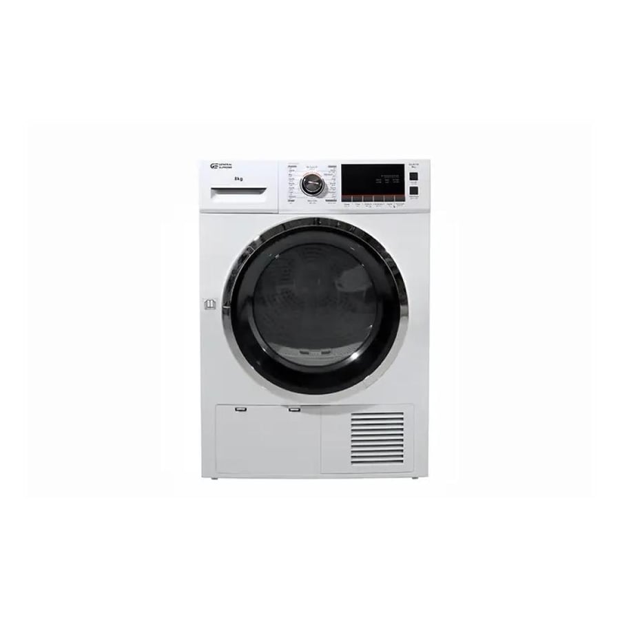 نشافه جنرال سوبريم تعبئه امامية 8 كيلو مع مكثف, ابيض GS807W