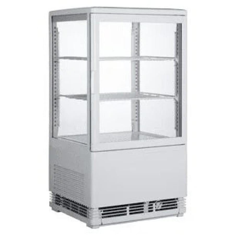 ثلاجة عرض بانكول باب زجاج أبيض / أسود RT-58L