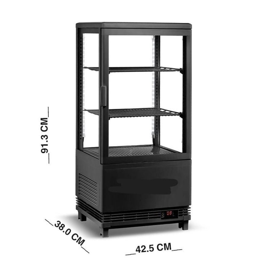 ثلاجة عرض بانكول باب زجاج أبيض / أسود RT-58L