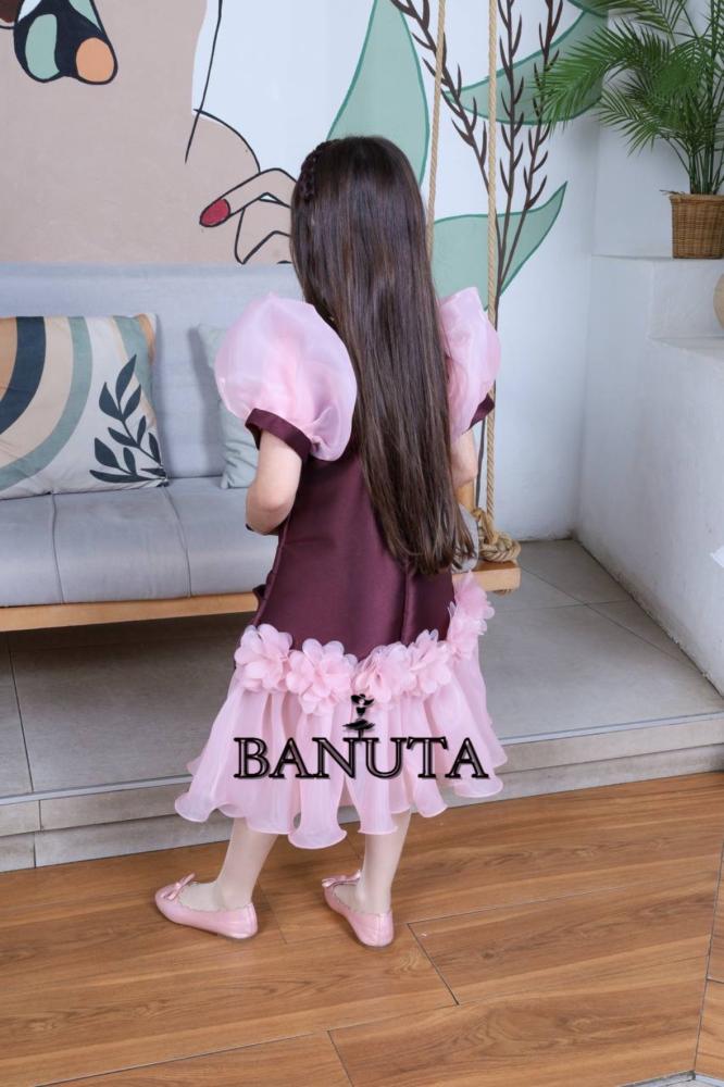 Girls' dress, puffed, with bag