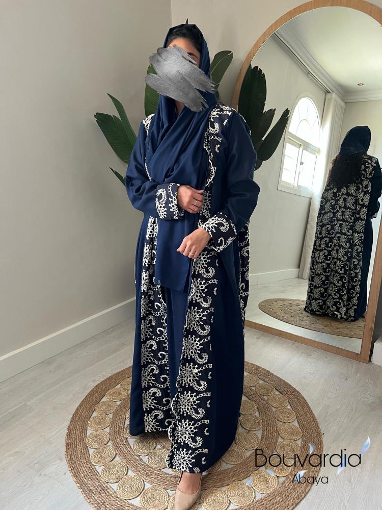 Blue layered abaya