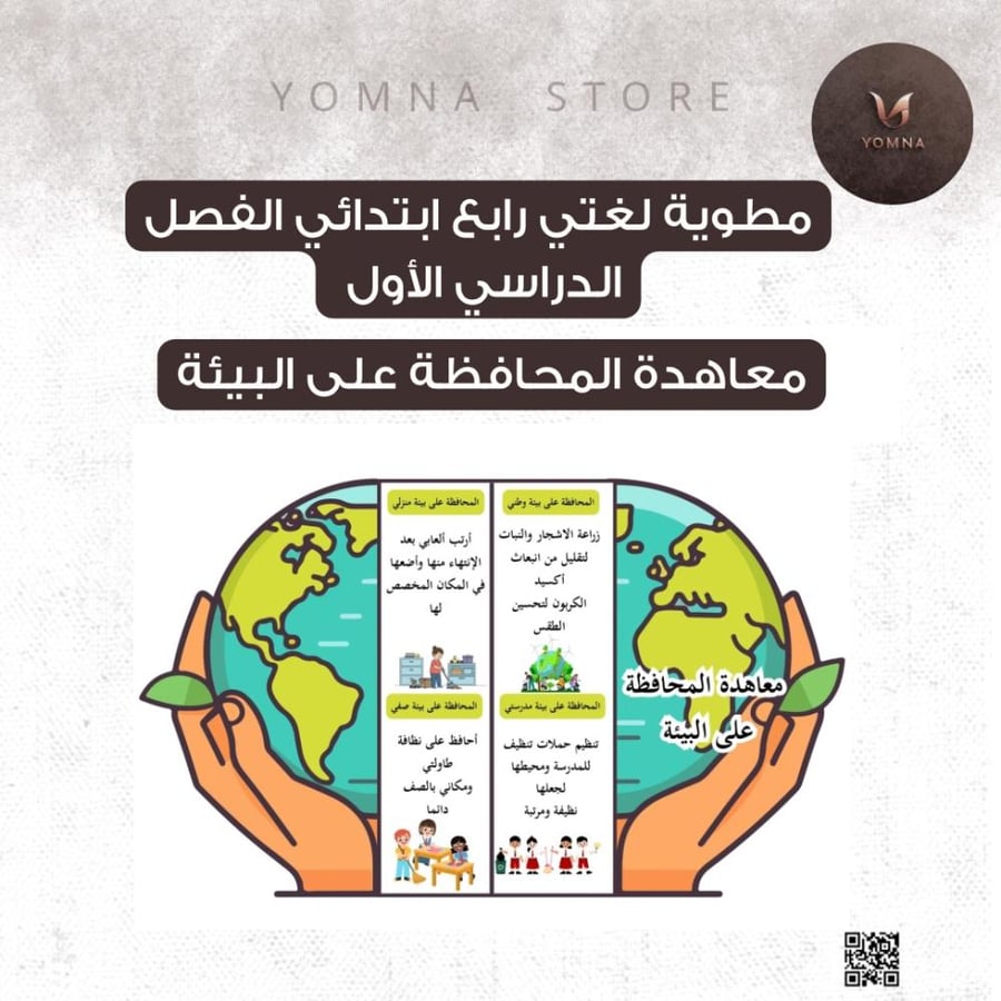 مطوية لغتي معاهدة المحافظة على البيئة رابع ابتدائي الفصل ١