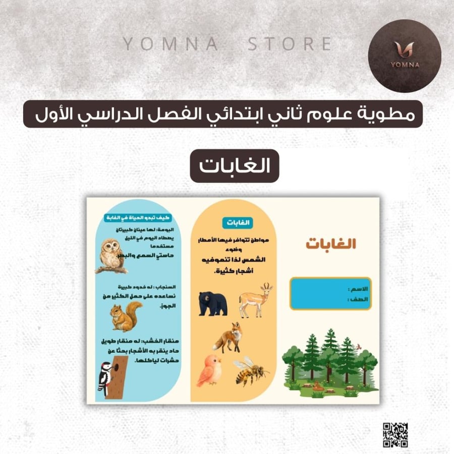 مطوية الغابات علوم ثاني ابتدائي الفصل الدراسي الأول
