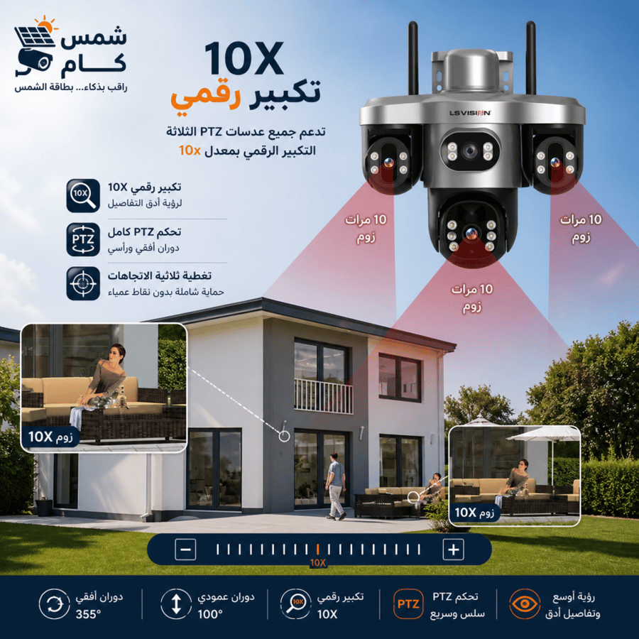 كاميرا مراقبة الذكية ثلاث عدسات 32 قيقا