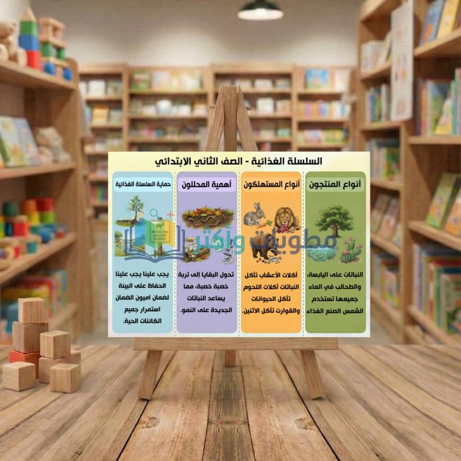 مطوية السلسلة الغذائية علوم الصف الثاني الابتدائي PDF
