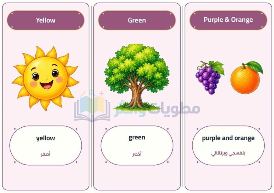 مطوية الألوان Colors إنجليزي أول ابتدائي PDF