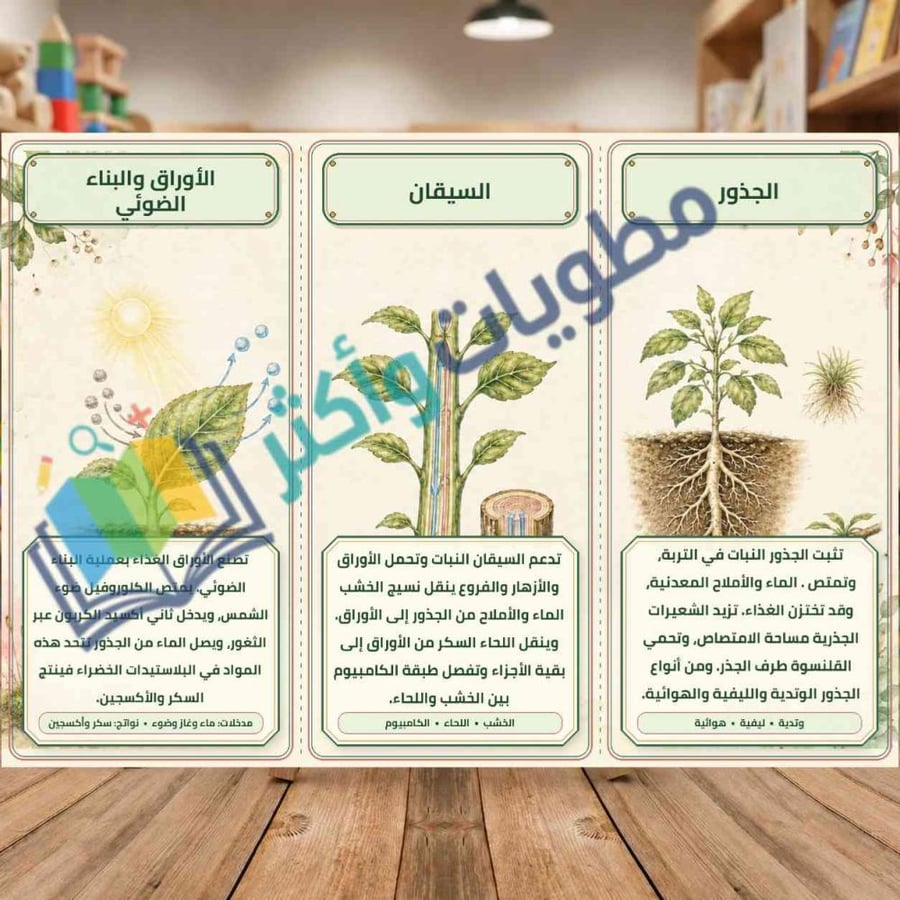 مطوية النباتات علوم خامس ابتدائي الفصل الأول PDF جاهزة للطباعة