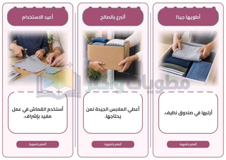 مطوية درس كيف أتصرف بملابسي التي لا أحتاجها أسرية ثالث ابتدائي جاهزة PDF