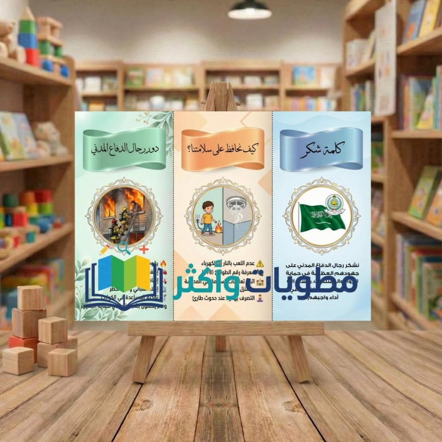 مطوية اليوم العالمي للدفاع المدني لجميع المراحل الابتدائية