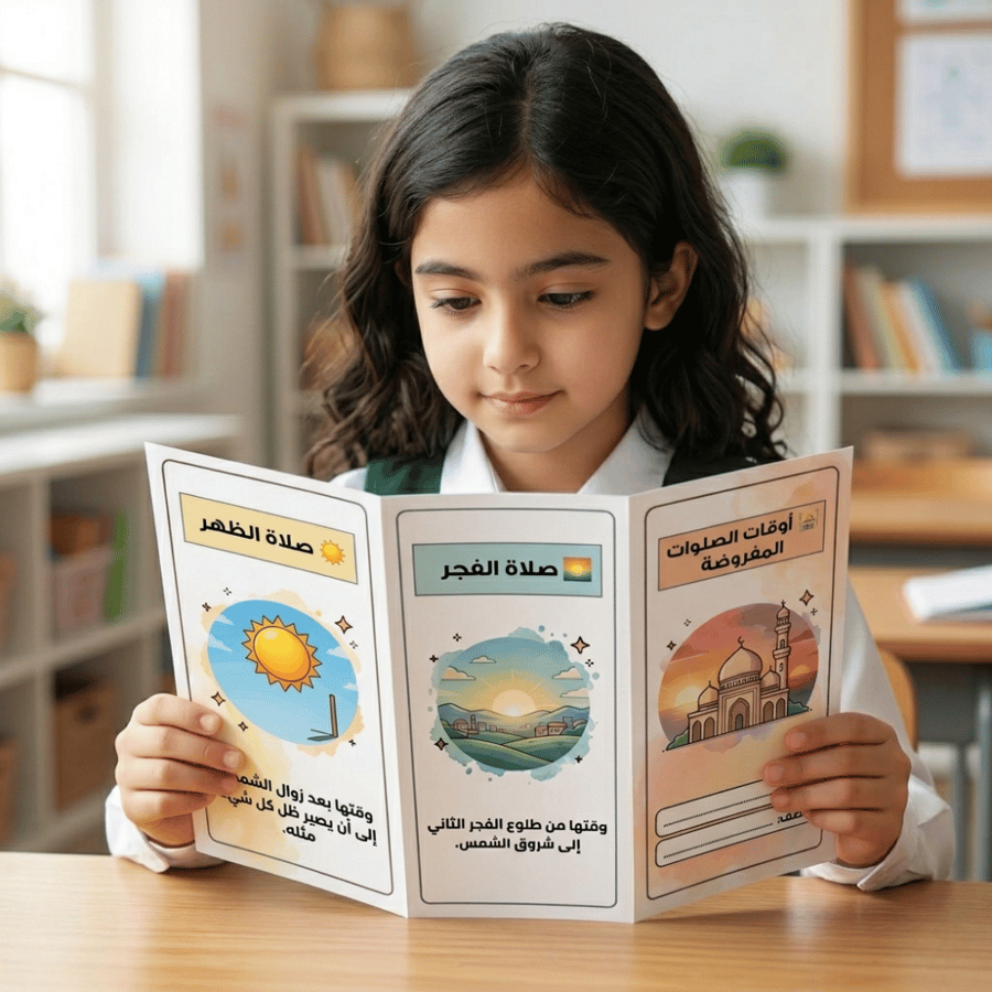 مطوية أوقات الصلوات المفروضة فقه رابع