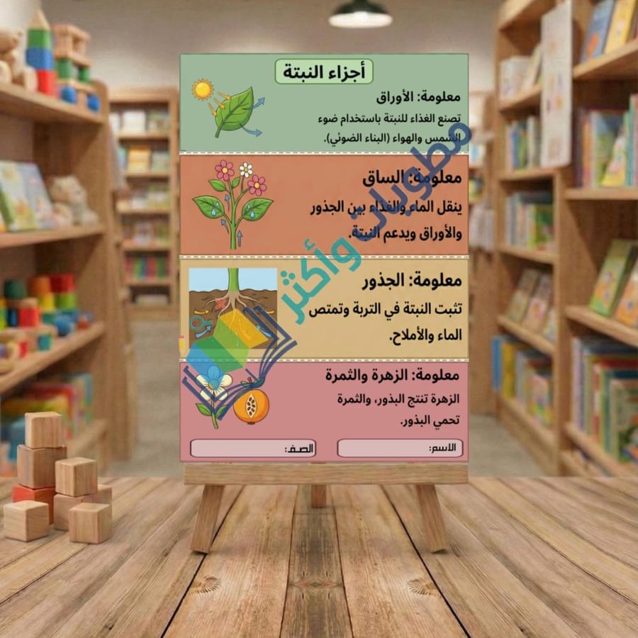 مطوية اجزاء النبتة الصف الثاني الابتدائي PDF