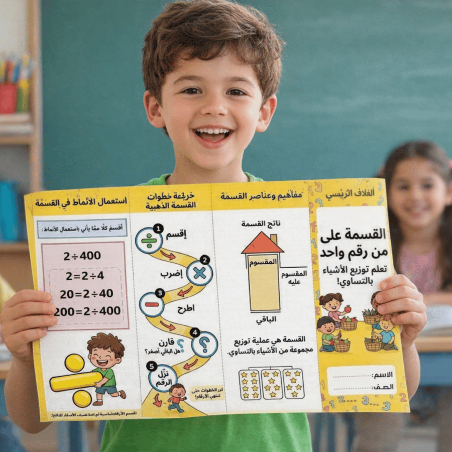 Fourth grade brochure: division by a number with one digit