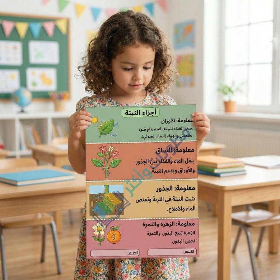 مطوية اجزاء النبتة الصف الثاني الابتدائي PDF