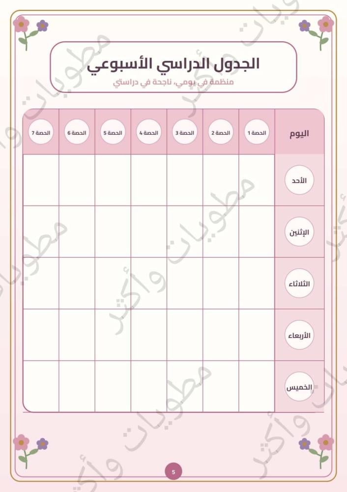 ملف إنجاز طالبة الصفوف الأولية من أول إلى ثالث ابتدائي جاهز للطباعة PDF