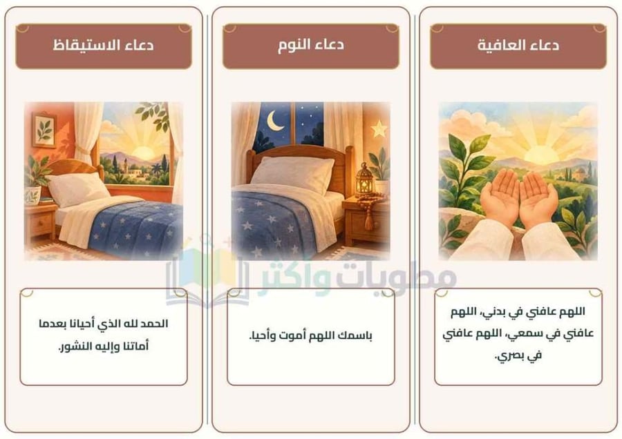 مطوية الأذكار والأدعية فقه وسلوك دراسات إسلامية ثاني ابتدائي PDF