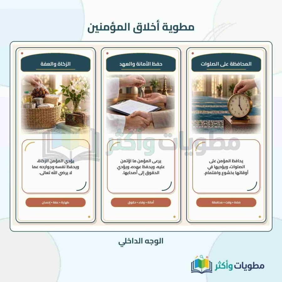 مطوية أخلاق المؤمنين لغتي خامس ابتدائي الفصل الأول PDF