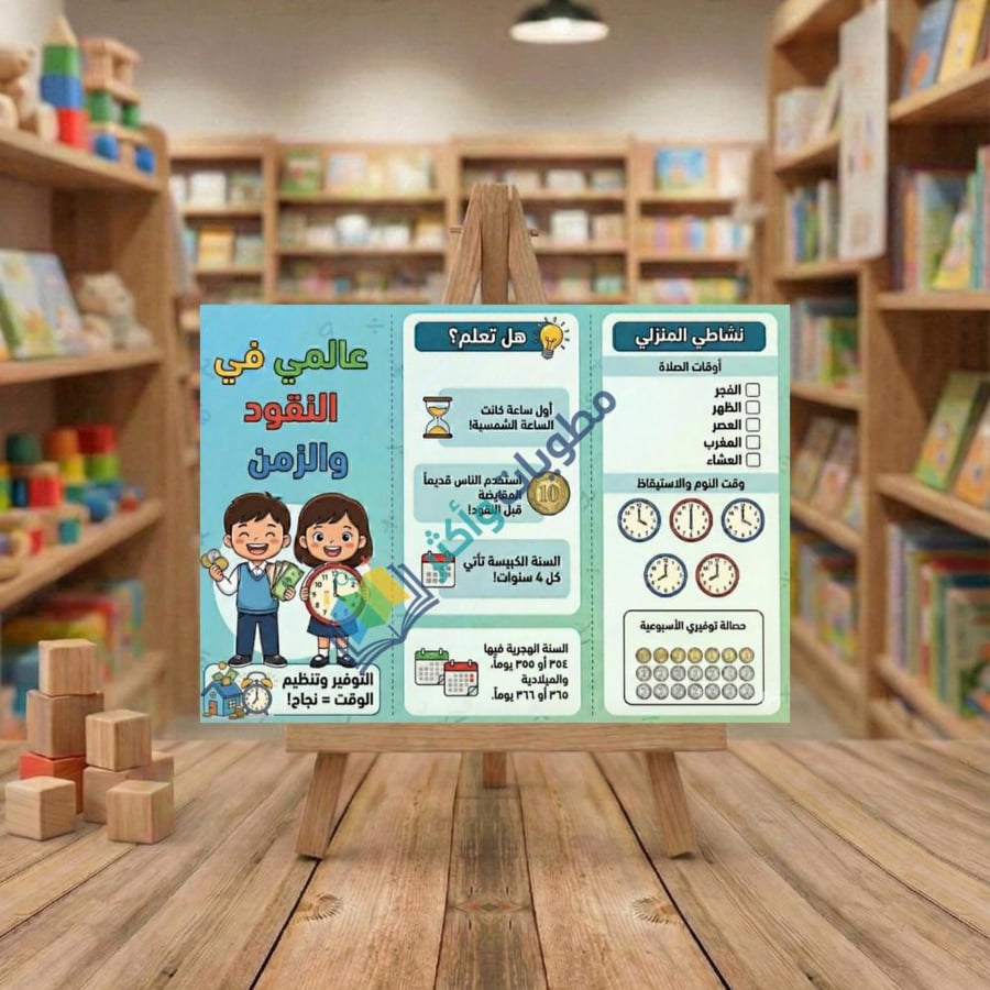 Mathematics booklet of money and time for second grade