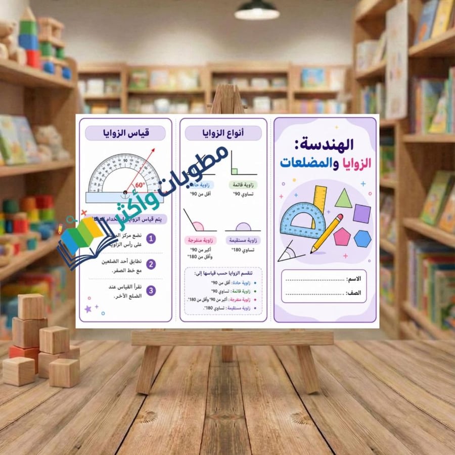 مطوية الهندسة الزوايا والمضلعات رياضيات سادس ابتدائي